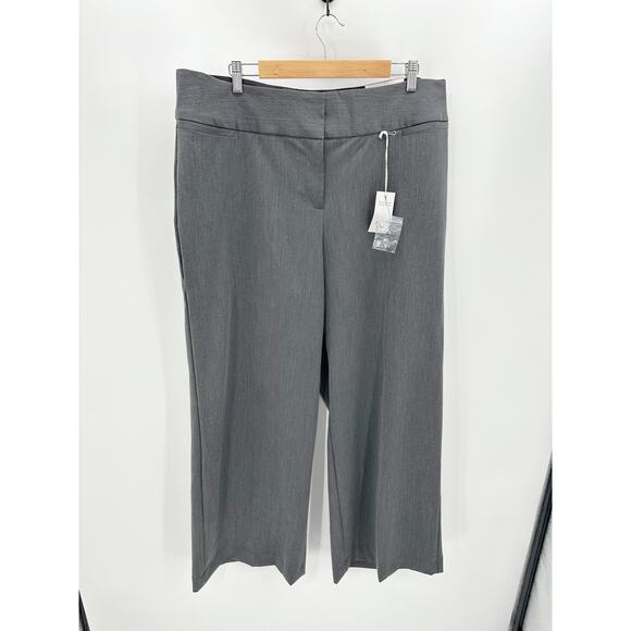 Lane Bryant Pants Women NWT 18 Grey Wide Leg The Allie Hidden Fly Plus Size - Picture 1 of 9